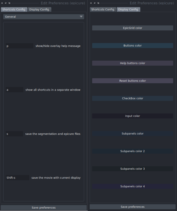 preferences interface